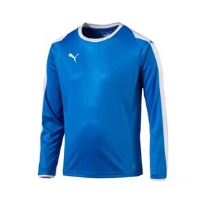 NWT Puma Liga Crew Neck Long Sleeve Soccer Jersey Size SM Boys Blue  703421-02